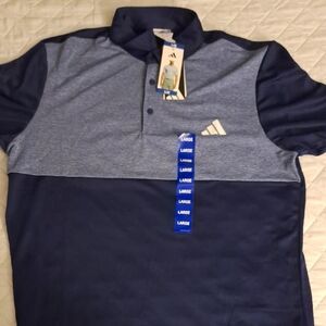 Adidas Men's Polo Shirt in Navy and Gray